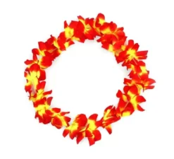 Collana media Hawaii rossa e gialla 46 cm