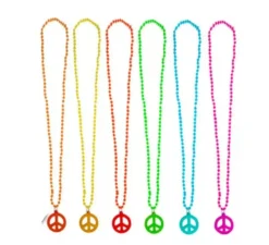 Collana simbolo della pace di 45 cm colori assortiti