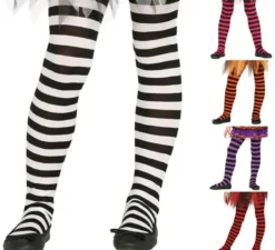 Collant a righe di vari colori per bambini da 5 a 9 anni