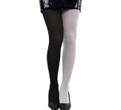 Collant bicolore bianco e nero
