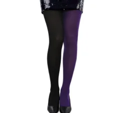 Collant bicolore nero e viola