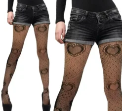 Collant neri con cuori