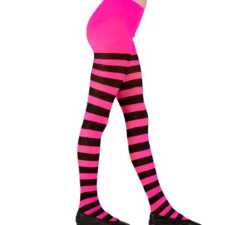 Collant rosa con strisce nere, 70 denari per bambina