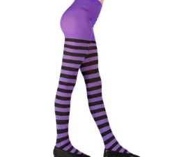Collant viola con strisce nere, 70 denari per bambine