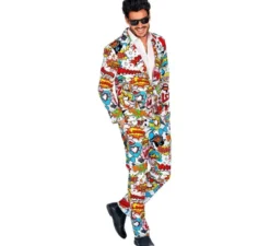 Completo divertente pop art anni '60 da uomo