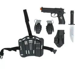 Confezione da 5 accessori per armi della polizia in plastica giocattolo