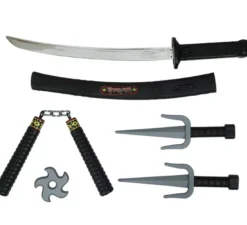 Confezione da 5 armi ninja giocattolo in plastica