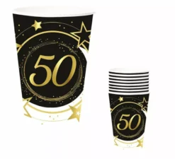 Confezione da 6 bicchieri da 240 ml (90 cm) 50 anni