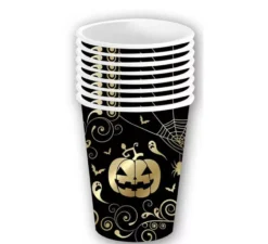Confezione da 6 Bicchieri Zucca Oro da 240 ml (9 cm)