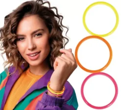Confezione da 4 braccialetti da 7,5 cm, in colori assortiti