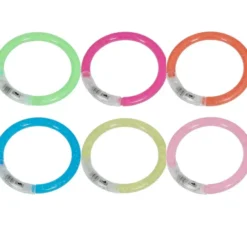 Confezione da 4 braccialetti LED, 8 cm, in colori assortiti