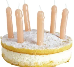 Confezione da 6 candele di cera a forma di pene