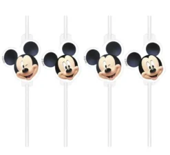Confezione da 6 cannucce di carta Topolino