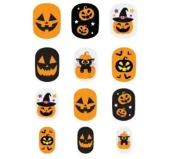Confezione da 12 chiodi a forma di zucca con adesivo per bambini