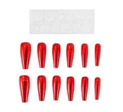 Confezione da 13 chiodi autoadesivi effetto metallo rosso