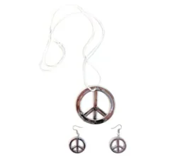 Confezione da 1 collana hippie e 2 orecchini effetto metallizzato