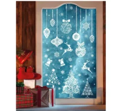 Confezione da 2 Fogli Elettrostatici Nevicata di Natale da 30x40 cm