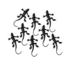 Confezione da 8 lucertole nere decorative