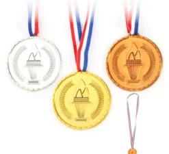 Confezione da 3 medaglie olimpiche con nastro da 40 cm