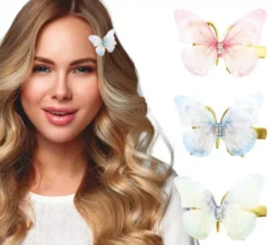 Confezione da 6 mollette a forma di farfalla, 5 cm, in colori assortiti