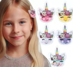 Confezione da 12 mollette unicorno, 5 cm, in colori assortiti
