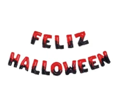 Confezione da 14 Palloncini Happy Halloween neri e rossi da 40 cm