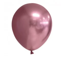 Confezione da 10 palloncini rosa rotondi cromati 30 cm