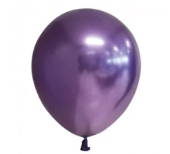 Confezione da 10 Palloncini Rotondi Cromati Viola 30 cm