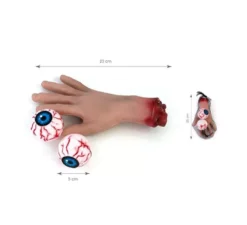 Confezione da 3 pezzi Mano Insanguinata e Occhi da 25 cm