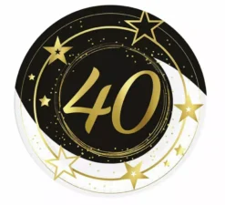 Confezione da 6 Piatti 40 Anni da 23 cm