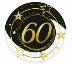 Confezione da 6 Piatti 60 Anni da 23 cm