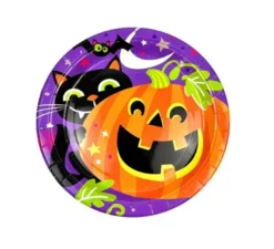 Confezione da 6 piatti con stampa Halloween Night da 23 cm