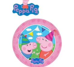 Confezione da 8 piatti di carta Peppa Pig da 23 cm