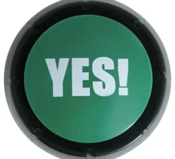 "Confezione da 2 pulsanti ""Sì !"" ' e ' No!' di 9 cm"