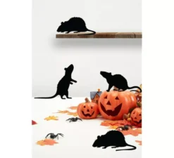 Confezione da 4 sagome di ratto nero