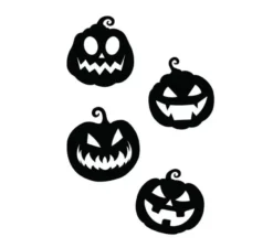 Confezione da 4 sagome di zucca nera