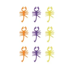 Confezione da 9 scorpioni tricolori decorativi