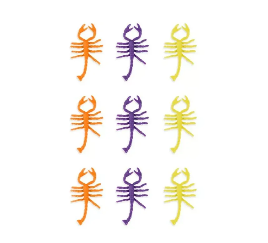 Confezione da 9 scorpioni tricolori decorativi