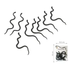 Confezione da 8 serpenti neri sottili