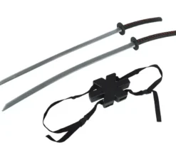 Confezione da 2 spade da samurai in plastica da 95 cm