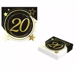 Confezione da 12 Tovaglioli 20 Anni 33X33 cm