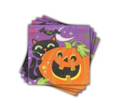 Confezione da 12 tovaglioli con stampa Notte di Halloween da 33x33 cm