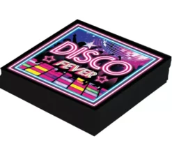 Confezione da 12 Tovaglioli Disco Fever da 33x33 cm