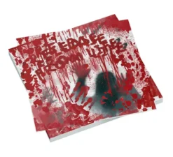 Confezione da 8 tovaglioli insanguinati da 33x33 cm