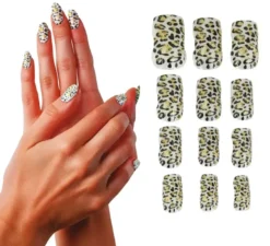 Confezione da 12 unghie leopardate per donna