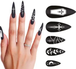 Confezione da 12 unghie lunghe Vampira