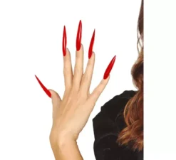 Confezione da 12 unghie rosse con adesivo