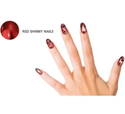 Confezione da 12 unghie rosse con colla