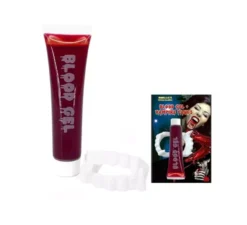 Confezione di Denti da Vampiro con Sangue da 28 ml