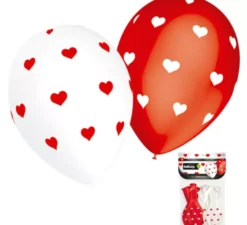 Confezione 8 palloncini a forma di cuore piccolo 90 cm di perimetro